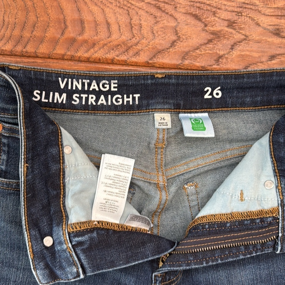 J.Crew Vintage Slim Straight Women's Denim Jeans, size 26 - Picture 2 of 6